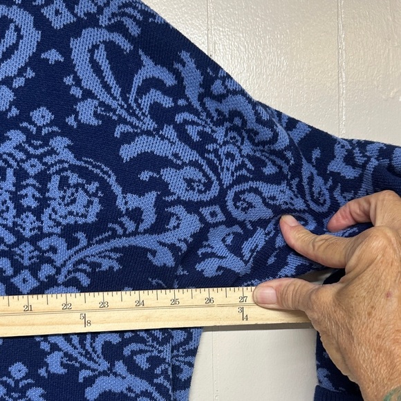 Attitudes by Renee Navy and Light Blue Cardigan - Picture 9 of 10